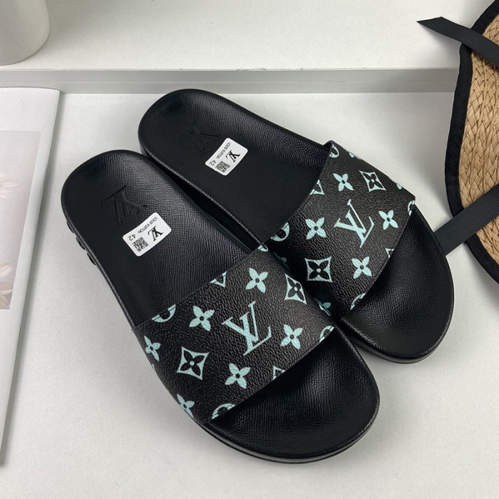 Louis Vuitton Men Shoes Slippers Sandals Flip Flop Luxury Brand WATERFRONT MULE with Original Box