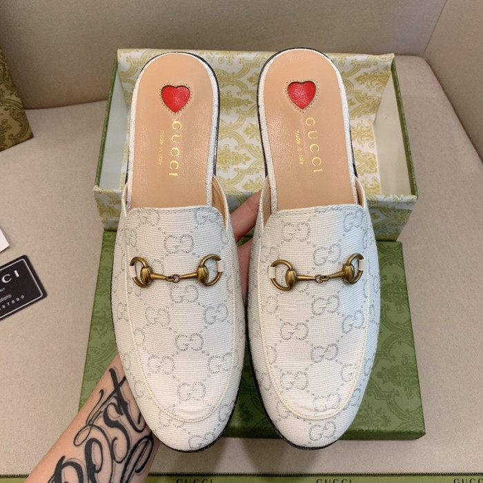 Gucci Womens Shoes Slippers Slides Casual Design Luxury Brand Leather Princetown leather slipper with Original Box