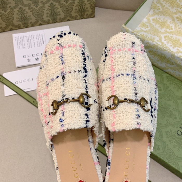 Gucci Womens Shoes Slippers Slides Casual Design Luxury Brand Leather Princetown leather slipper with Original Box