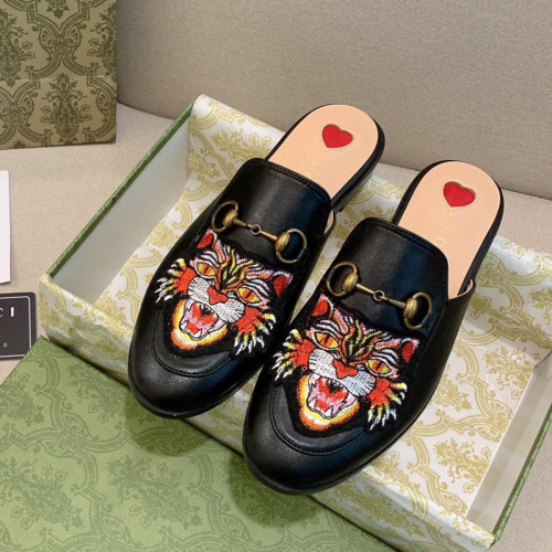 Gucci Womens Shoes Slippers Slides Casual Design Luxury Brand Leather Princetown leather slipper with Original Box