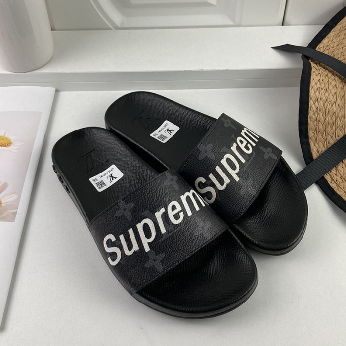 Louis Vuitton Men Shoes Slippers Sandals Flip Flop Luxury Brand WATERFRONT MULE with Original Box