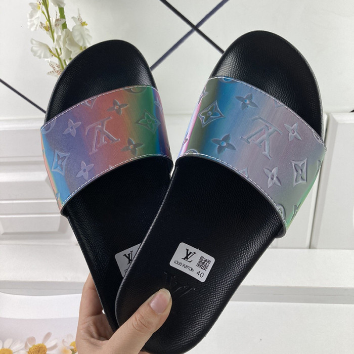Louis Vuitton Men Shoes Slippers Sandals Flip Flop Luxury Brand WATERFRONT MULE with Original Box