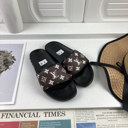 Louis Vuitton Men Shoes Slippers Sandals Flip Flop Luxury Brand WATERFRONT MULE with Original Box