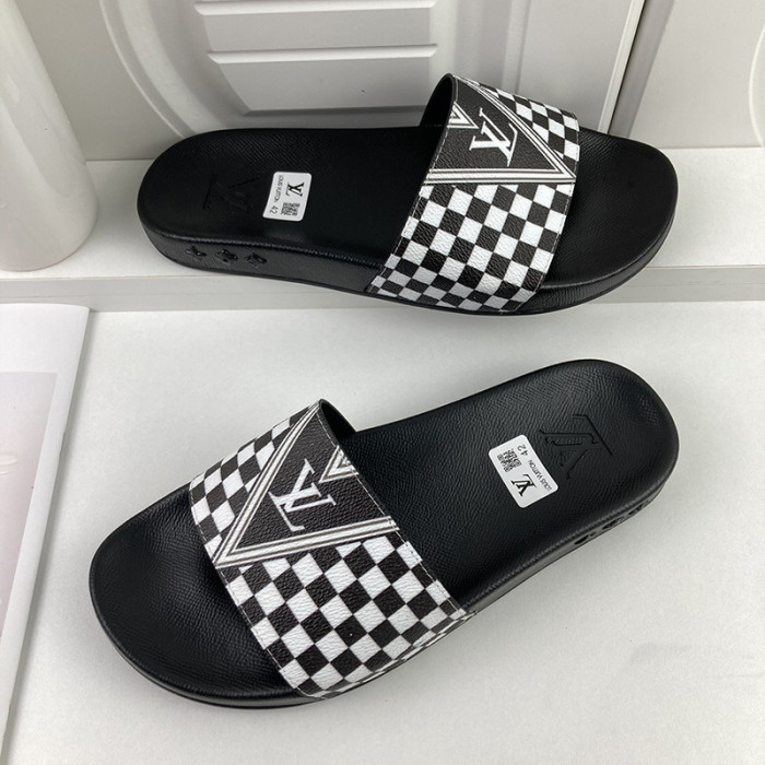 Louis Vuitton Men Shoes Slippers Sandals Flip Flop Luxury Brand WATERFRONT MULE with Original Box