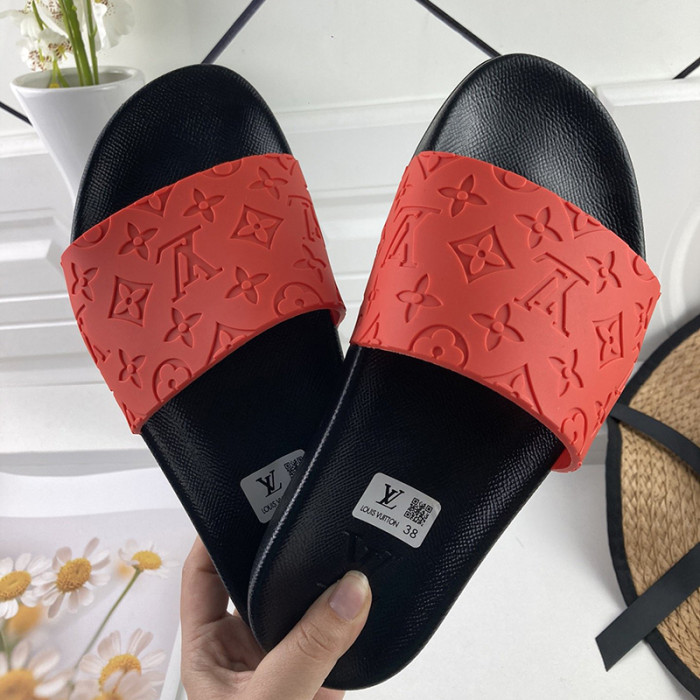 Louis Vuitton Men Shoes Slippers Sandals Flip Flop Luxury Brand WATERFRONT MULE with Original Box