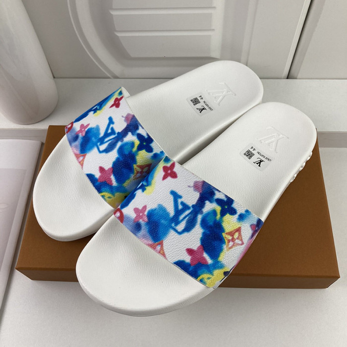 Louis Vuitton Men Shoes Slippers Sandals Flip Flop Luxury Brand WATERFRONT MULE with Original Box