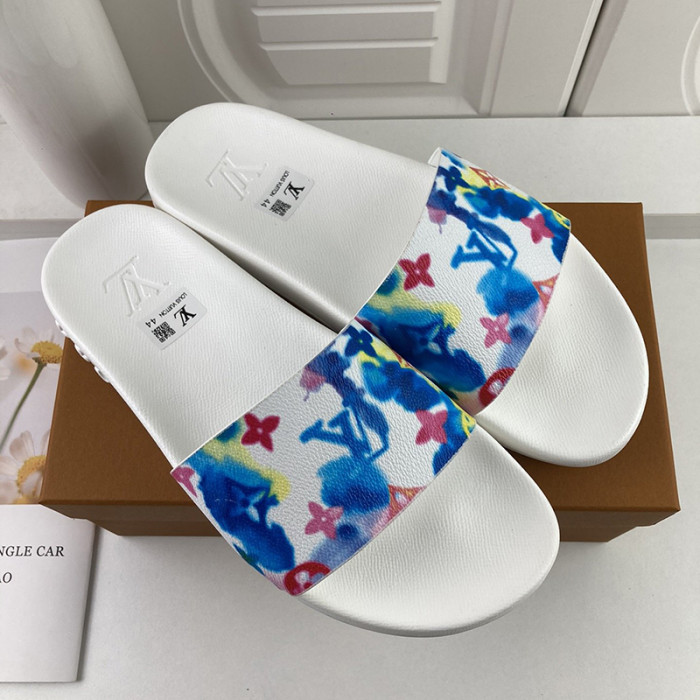 Louis Vuitton Men Shoes Slippers Sandals Flip Flop Luxury Brand WATERFRONT MULE with Original Box