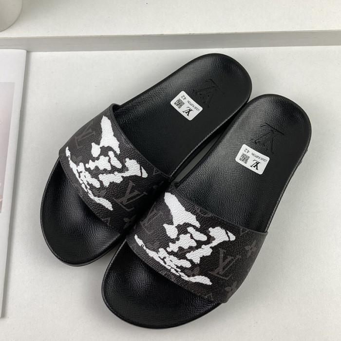 Louis Vuitton Men Shoes Slippers Sandals Flip Flop Luxury Brand WATERFRONT MULE with Original Box