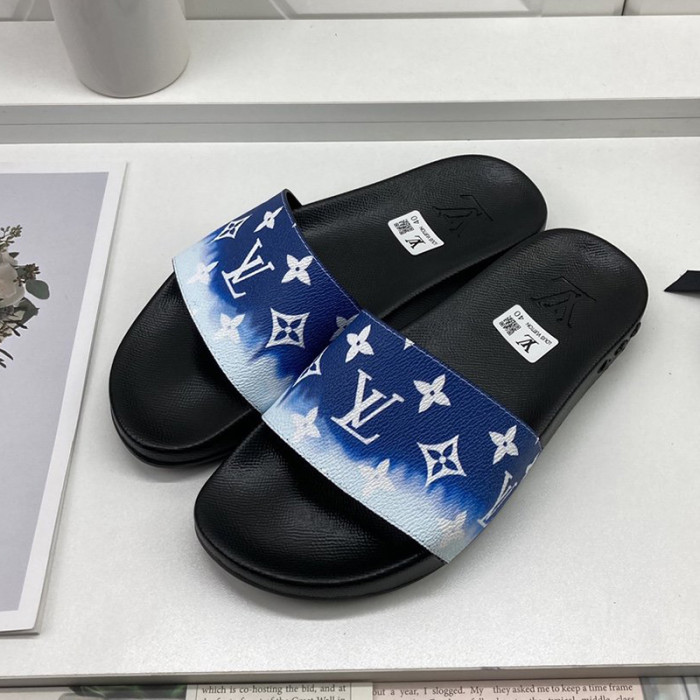 Louis Vuitton Men Shoes Slippers Sandals Flip Flop Luxury Brand WATERFRONT MULE with Original Box