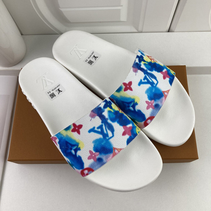 Louis Vuitton Men Shoes Slippers Sandals Flip Flop Luxury Brand WATERFRONT MULE with Original Box