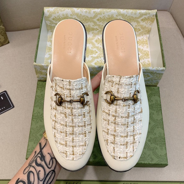 Gucci Womens Shoes Slippers Slides Casual Design Luxury Brand Leather Princetown leather slipper with Original Box