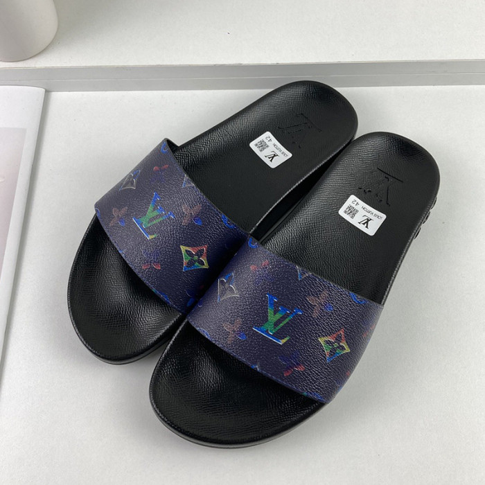 Louis Vuitton Men Shoes Slippers Sandals Flip Flop Luxury Brand WATERFRONT MULE with Original Box