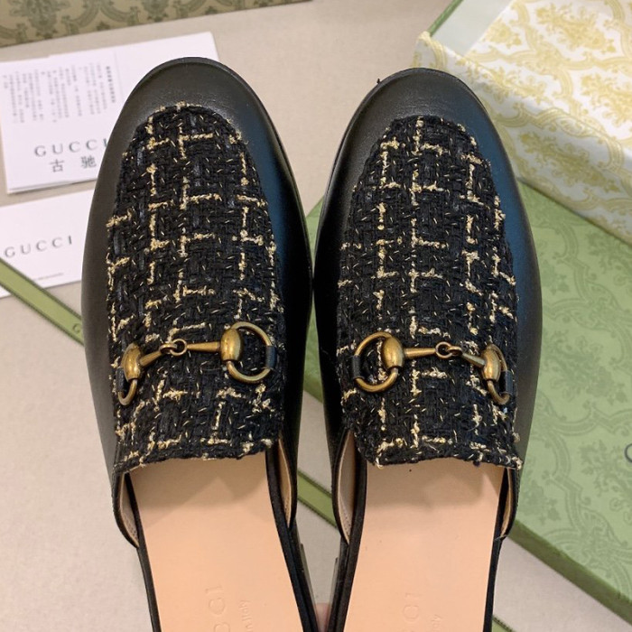 Gucci Womens Shoes Slippers Slides Casual Design Luxury Brand Leather Princetown leather slipper with Original Box