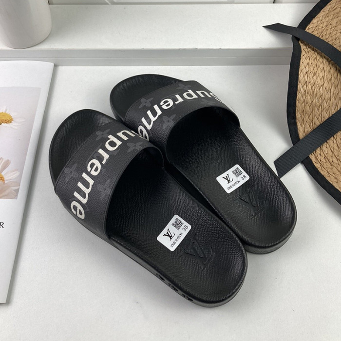 Louis Vuitton Men Shoes Slippers Sandals Flip Flop Luxury Brand WATERFRONT MULE with Original Box