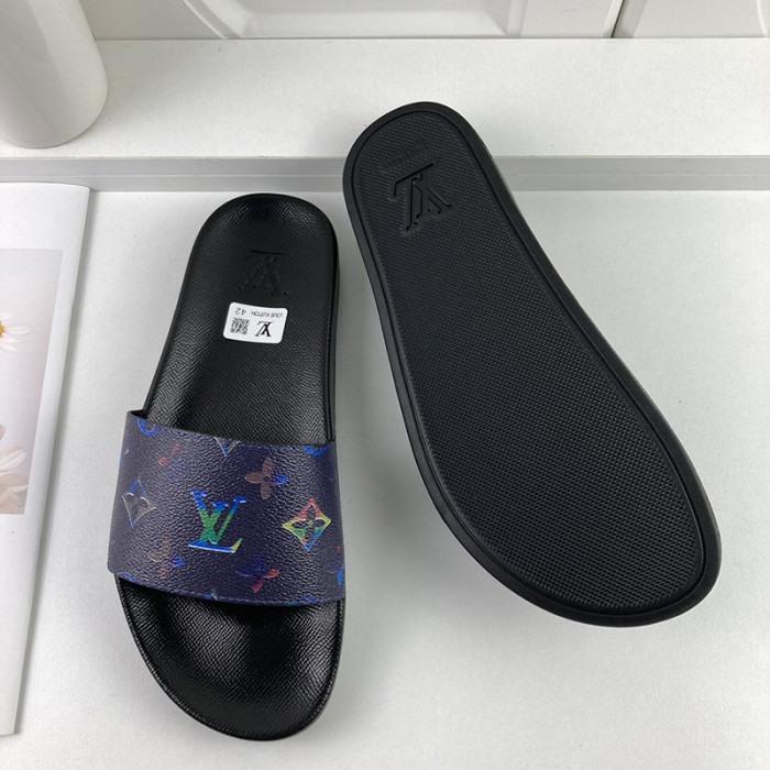 Louis Vuitton Men Shoes Slippers Sandals Flip Flop Luxury Brand WATERFRONT MULE with Original Box