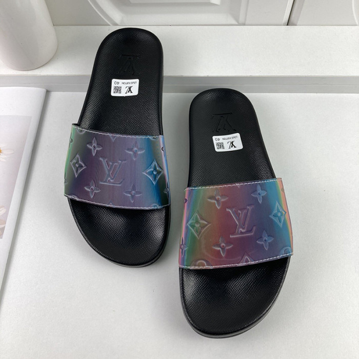 Louis Vuitton Men Shoes Slippers Sandals Flip Flop Luxury Brand WATERFRONT MULE with Original Box