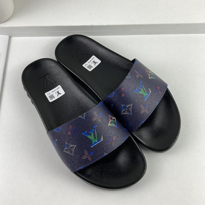 Louis Vuitton Men Shoes Slippers Sandals Flip Flop Luxury Brand WATERFRONT MULE with Original Box