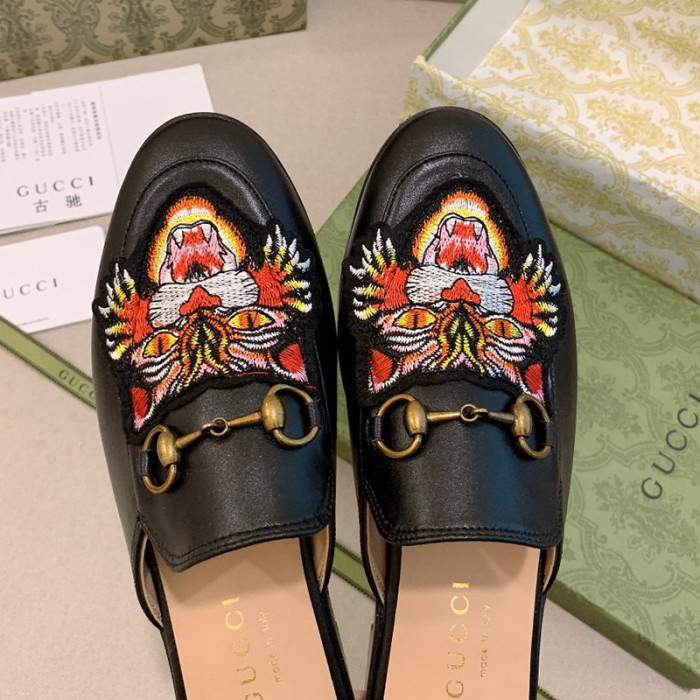 Gucci Womens Shoes Slippers Slides Casual Design Luxury Brand Leather Princetown leather slipper with Original Box