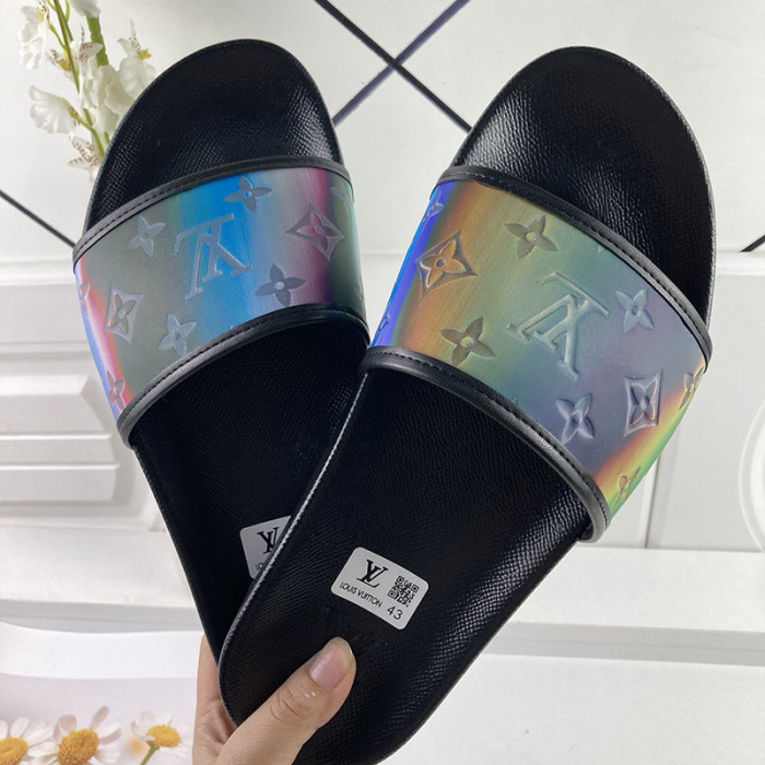 Louis Vuitton Men Shoes Slippers Sandals Flip Flop Luxury Brand WATERFRONT MULE with Original Box