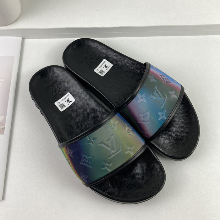 Louis Vuitton Men Shoes Slippers Sandals Flip Flop Luxury Brand WATERFRONT MULE with Original Box