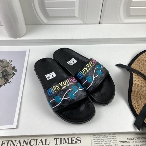 Louis Vuitton Men Shoes Slippers Sandals Flip Flop Luxury Brand WATERFRONT MULE with Original Box
