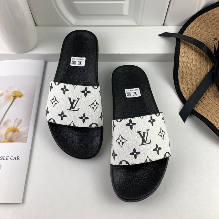 Louis Vuitton Men Shoes Slippers Sandals Flip Flop Luxury Brand WATERFRONT MULE with Original Box