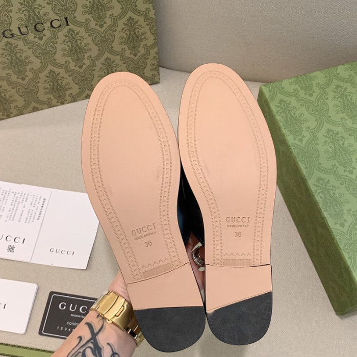 Gucci Womens Shoes Slippers Slides Casual Design Luxury Brand Leather Princetown leather slipper with Original Box