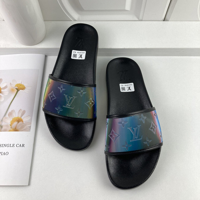 Louis Vuitton Men Shoes Slippers Sandals Flip Flop Luxury Brand WATERFRONT MULE with Original Box