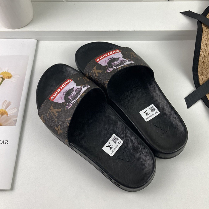 Louis Vuitton Men Shoes Slippers Sandals Flip Flop Luxury Brand WATERFRONT MULE with Original Box
