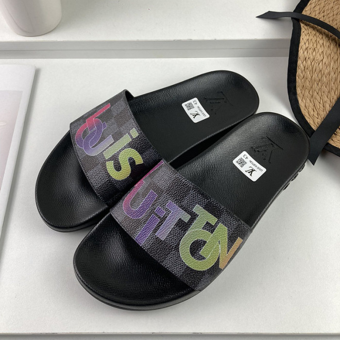 Louis Vuitton Men Shoes Slippers Sandals Flip Flop Luxury Brand WATERFRONT MULE with Original Box