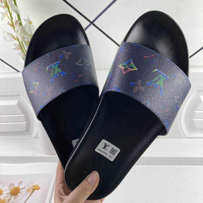 Louis Vuitton Men Shoes Slippers Sandals Flip Flop Luxury Brand WATERFRONT MULE with Original Box