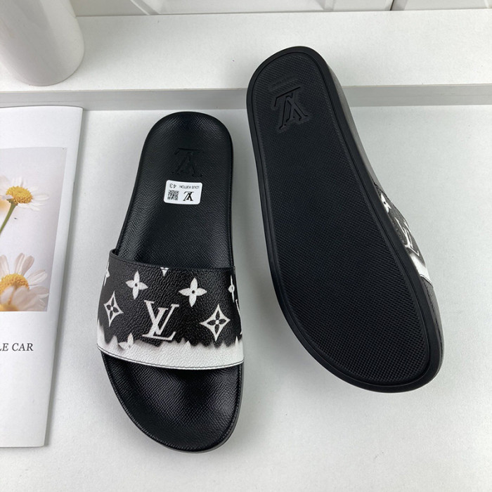 Louis Vuitton Men Shoes Slippers Sandals Flip Flop Luxury Brand WATERFRONT MULE with Original Box
