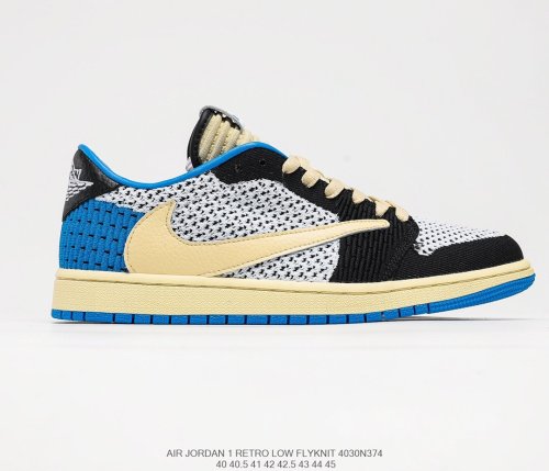 fragment design x Travis Scott x Nike Air Jordan 1 Low OG SP Military Blue Sneakers Men Womens Shoes 4030N374