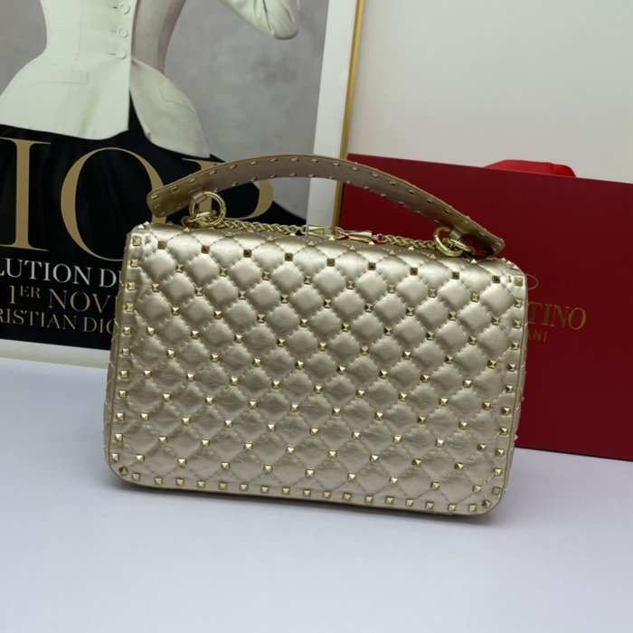 Valentino Womens Bags Crossbody Bags Handbags Luxury Brand LARGE ROCKSTUD SPIKE NAPPA LEATHER BAG with Original Box