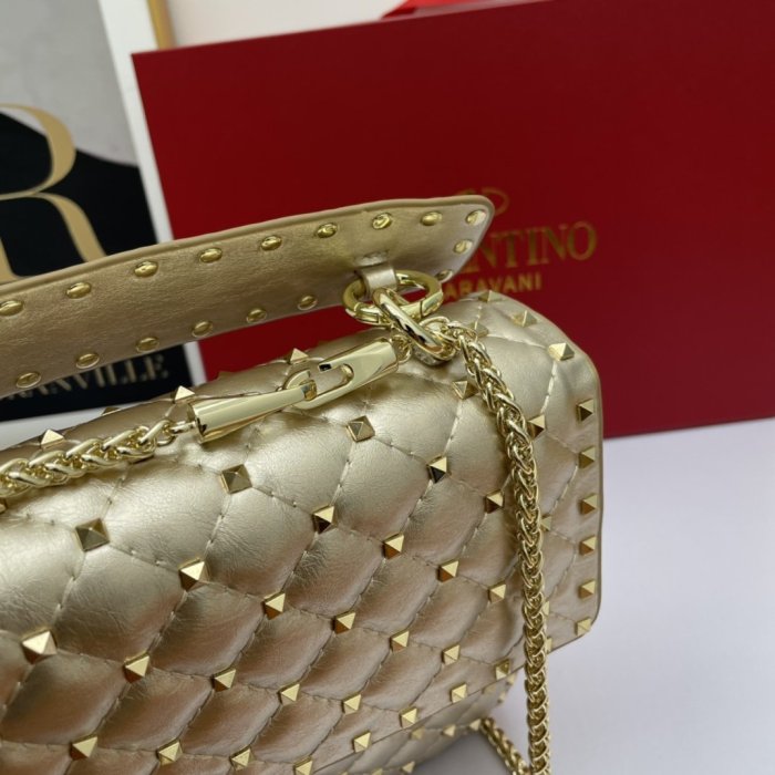 Valentino Womens Bags Crossbody Bags Handbags Luxury Brand LARGE ROCKSTUD SPIKE NAPPA LEATHER BAG with Original Box
