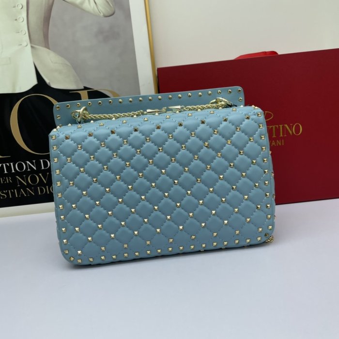 Valentino Womens Bags Crossbody Bags Handbags Luxury Brand LARGE ROCKSTUD SPIKE NAPPA LEATHER BAG with Original Box
