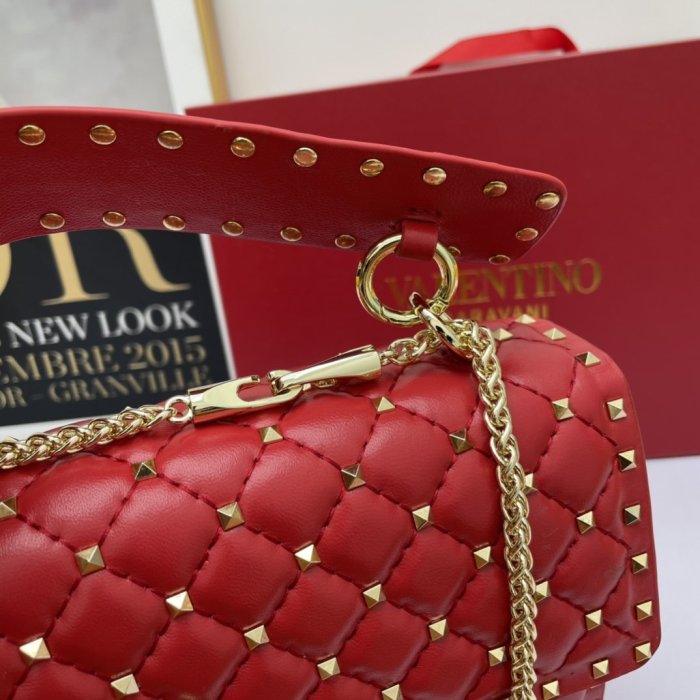 Valentino Womens Bags Crossbody Bags Handbags Luxury Brand LARGE ROCKSTUD SPIKE NAPPA LEATHER BAG with Original Box