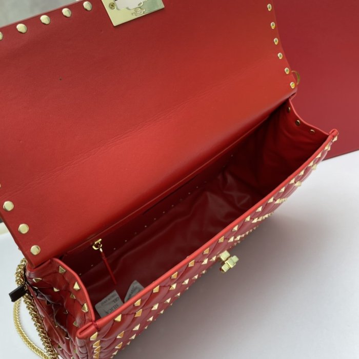 Valentino Womens Bags Crossbody Bags Handbags Luxury Brand LARGE ROCKSTUD SPIKE NAPPA LEATHER BAG with Original Box