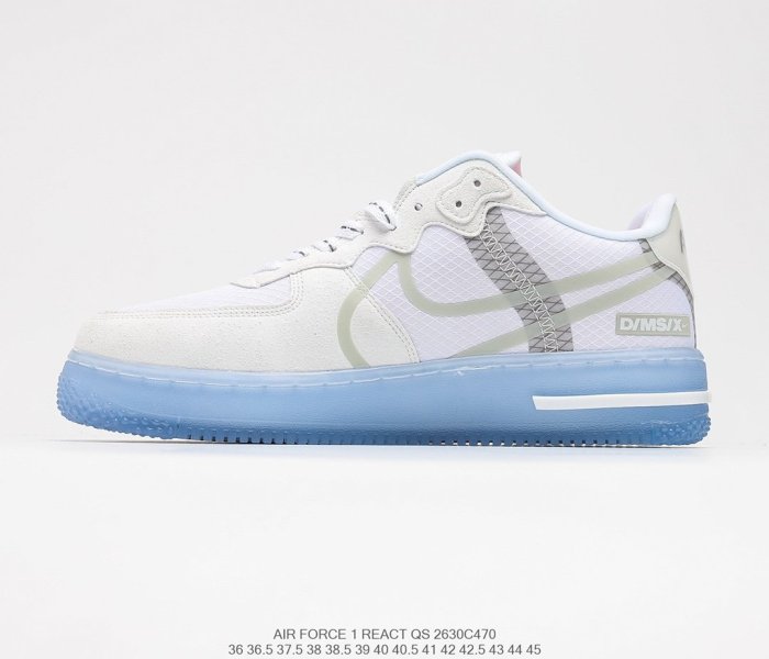 Nike Air Force 1 React QS White/Light/Sail-Rush Ice Sneakers Men Womens Shoes 2630D470