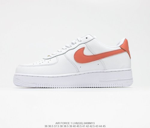 Nike Air Force 1’07 Low GS White/Black/Gold Sneakers Men Womens Shoes 2408M13