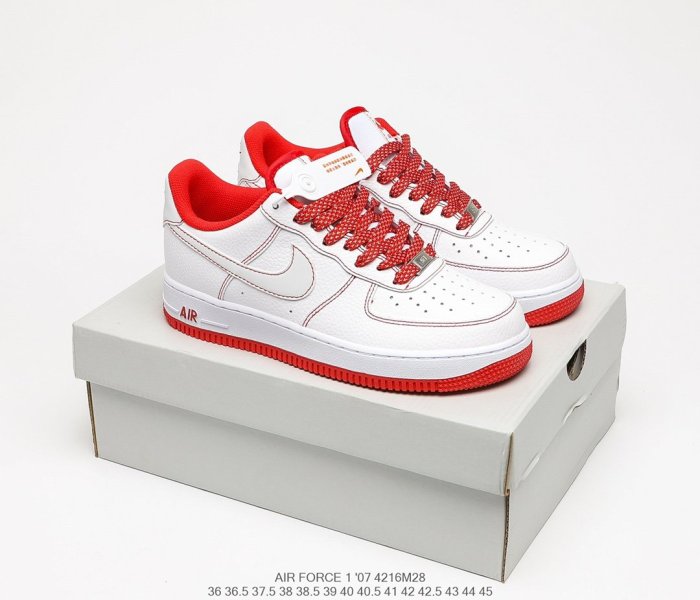 Nike Air Force 1’07 White/Red 3M Sneakers Men Womens Shoes 4216M28