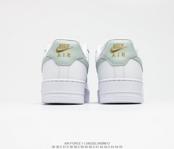 Nike Air Force 1’07 Low GS White/Black/Gold Sneakers Men Womens Shoes 2408M13