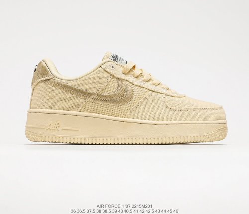 Stussy x Air Force 1 '07 Black Cool Sneakers Men Womens Shoes 2215M201