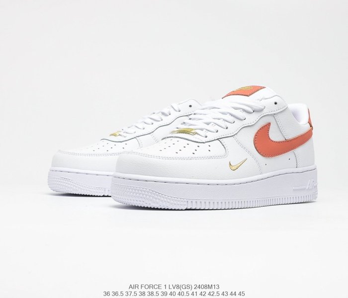 Nike Air Force 1’07 Low GS White/Black/Gold Sneakers Men Womens Shoes 2408M13