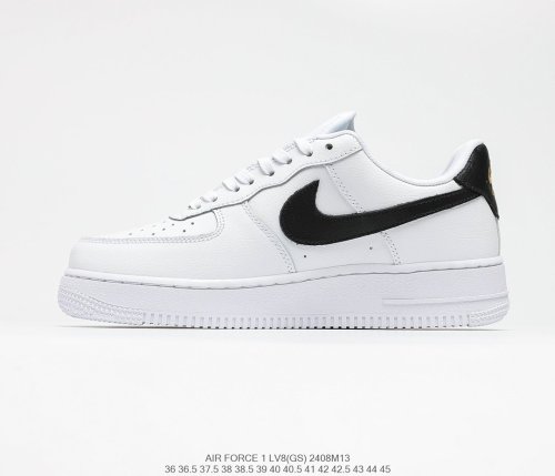Nike Air Force 1’07 Low GS White/Black/Gold Sneakers Men Womens Shoes 2408M13