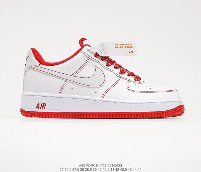 Nike Air Force 1’07 White/Red 3M Sneakers Men Womens Shoes 4216M28