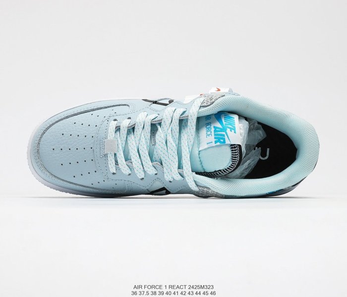 3M x Nike Air Force 1 React D/MS/X White/Grey/University Blue Sneakers Men Womens Shoes 2425M323