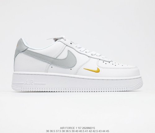 Nike Air Force 1’07 Low GS White/Black/Gold Sneakers Men Womens Shoes 2628M215