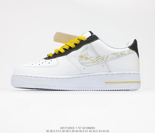 Nike Air Force 1 '07 Low Features Gold Links and Reflective Sneakers Men Womens Shoes 3210M283