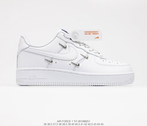 Nike Wmns Air Force 1' 07 LX Chrome Swooshes White Sneakers Men Womens Shoes 2610M257